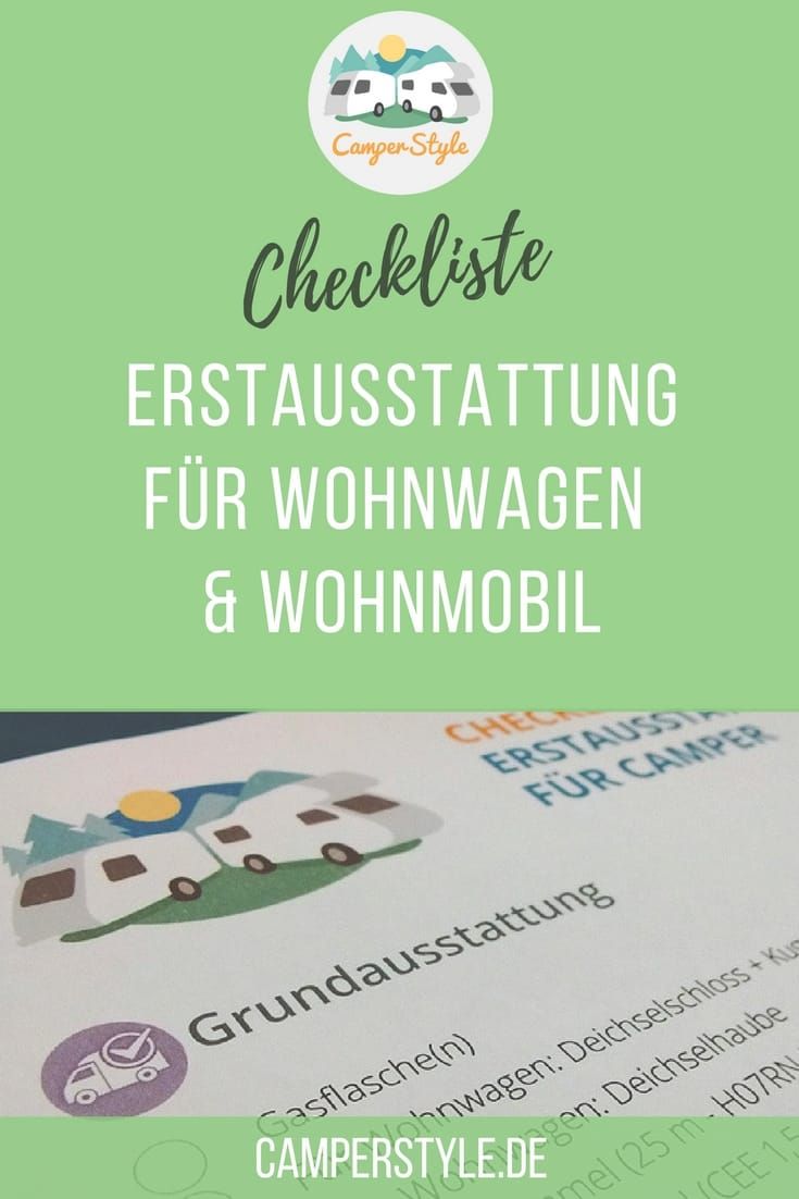 Checkliste Erstausstattung für Wohnwagen & Reisemobile