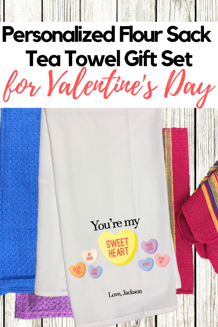 My Sweetheart Conversation Hearts Personalized Valentine S Day Flour Sack Tea Towel Diy Gift Set Diy Gift Set Tea Towels Diy Flour Sack Tea Towels