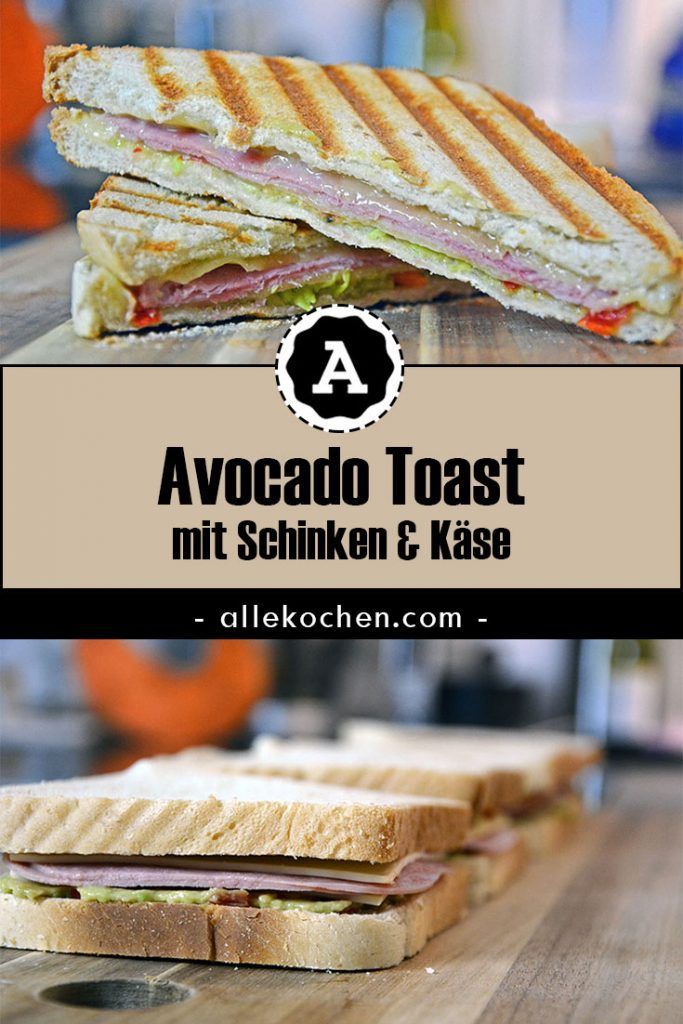 Avocado Toast - mit Schinken und Käse | AlleKochen.com