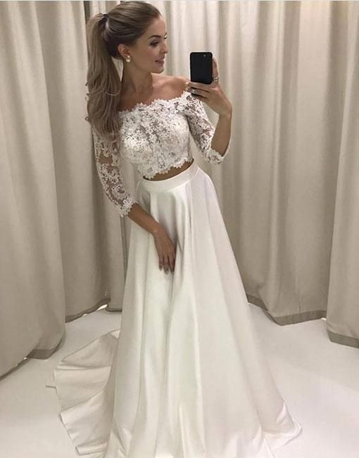 Off White Long Dresses Cheap