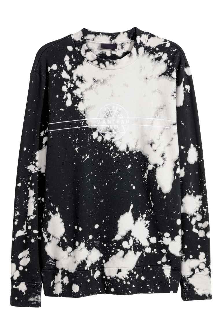 Bleached sweatshirt Zwartbleached HEREN | H&M NL Bleached sweatshirt Zwartbleached HEREN | H&M NL
