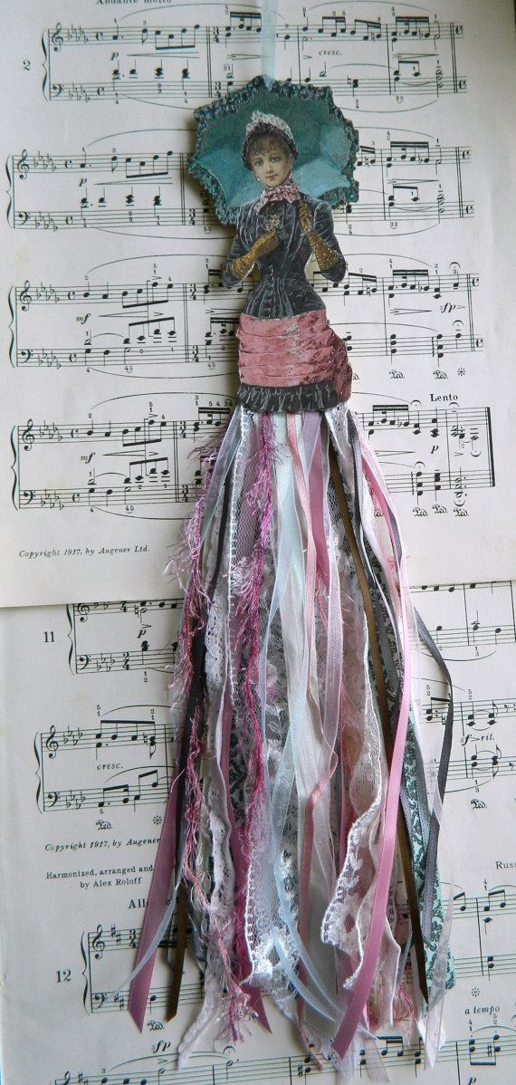 Paper and Ribbon Doll, Victorian Lady with Ribbon Skirt #dollvictoriandressstyles
