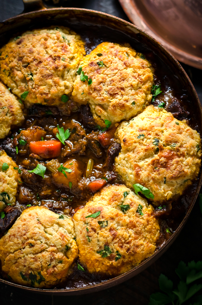 Guinness Beef Stew with Cheddar Herb Dumplings