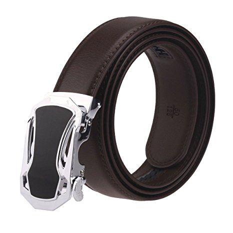 Brown Xhtang Men/'s Genuine Leather Belt without Buckle Ratchet Waist:26-36