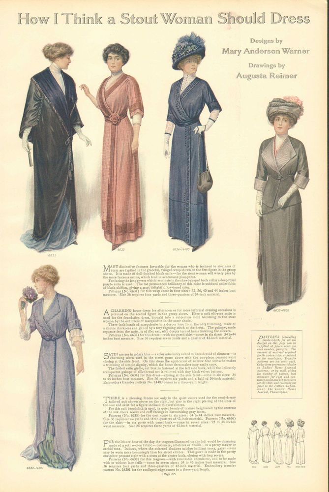 1912 How I Think A Stout Woman Should Dress From Ladies Home