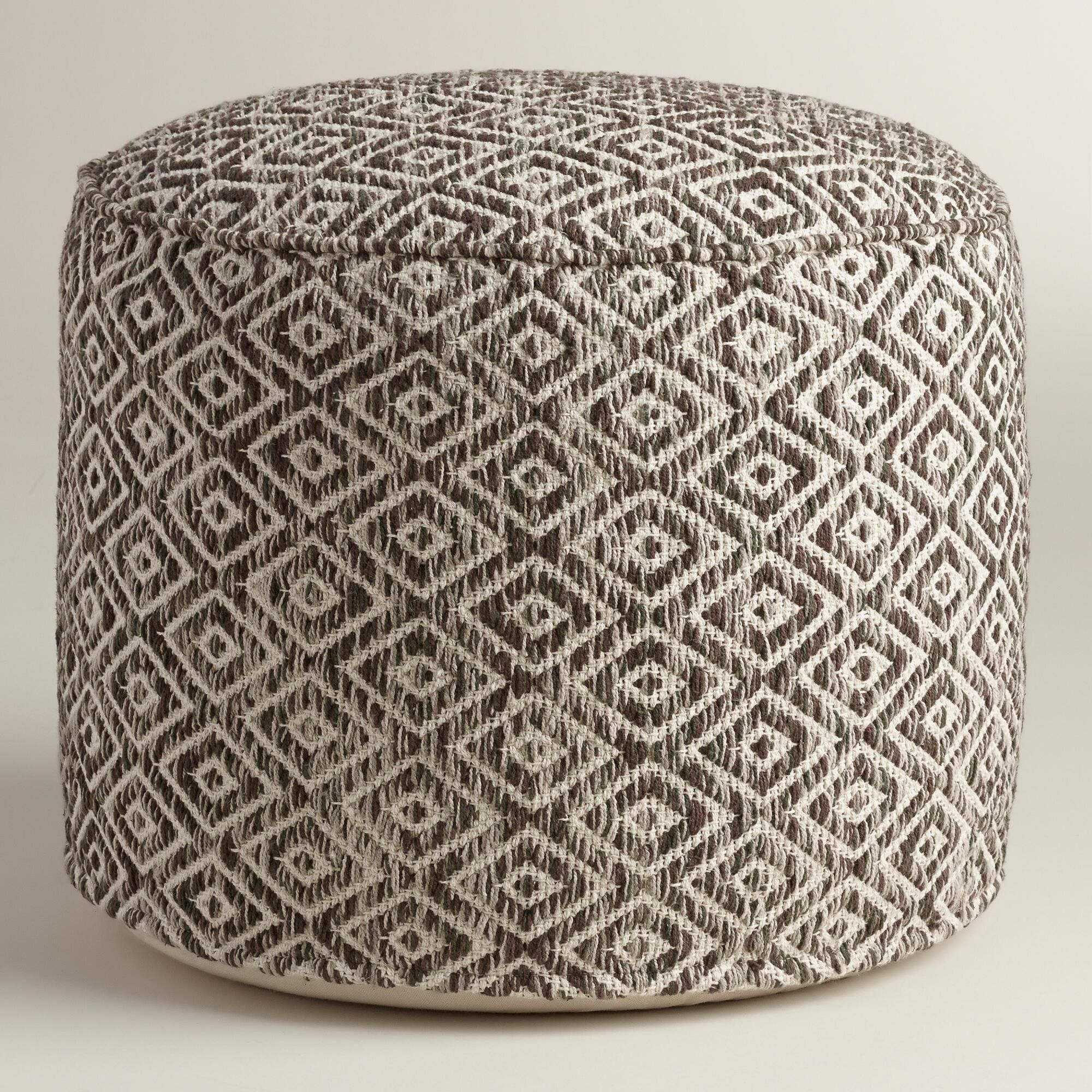 brown and white wool pouf world market 99 brown and white wool pouf world market 99
