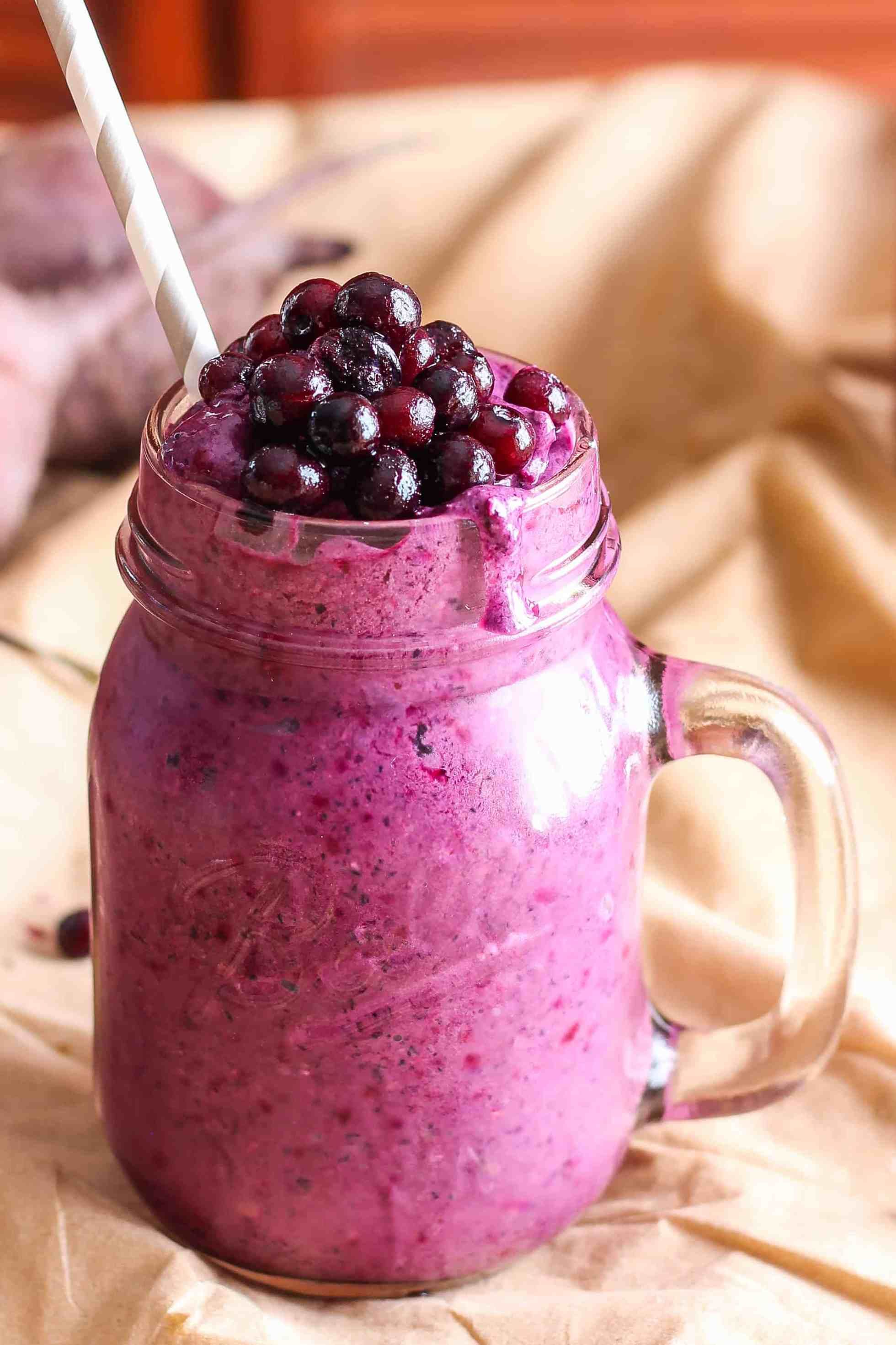 Blueberry Beet Smoothie made with wild blueberries! Vegan, Dairy-Free