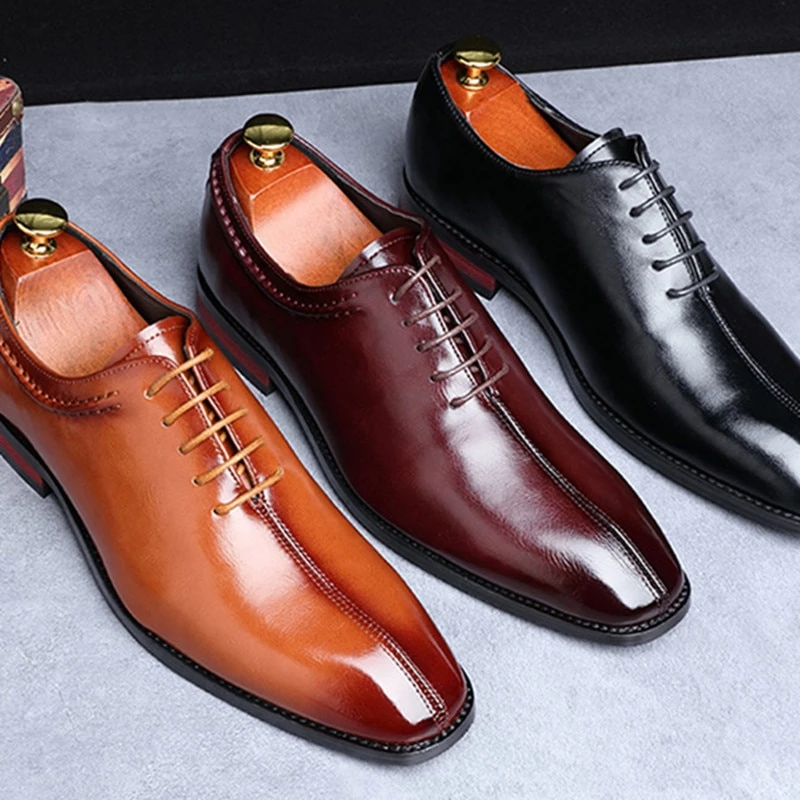 Fashion British Style Leather Shoes Man Breathable Pointed Toe ...