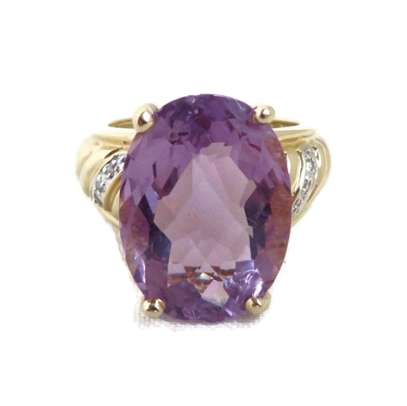 Aaa Fine Amethyst Ring Gold African Amethyst Ring Purple Stone Ring Amethyst Diamond Ring Deep Amethyst Diamond Ring Purple Stone Rings Amethyst