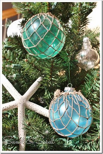 Glass Float Ornaments Christmas / Winter Pinterest Christmas nautical sea-theme / starfish Christmas decor - Glass Float Ornaments Christmas / Winter Pinterest Christmas