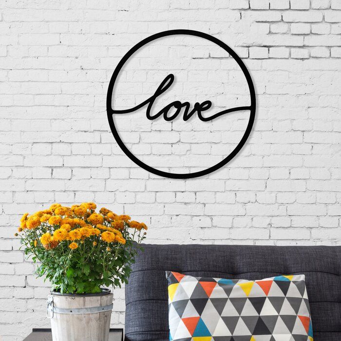 Circle Love Modern Metal Wall Decor Metal Tree Wall Art Modern Metal Wall Art Metal Wall Art