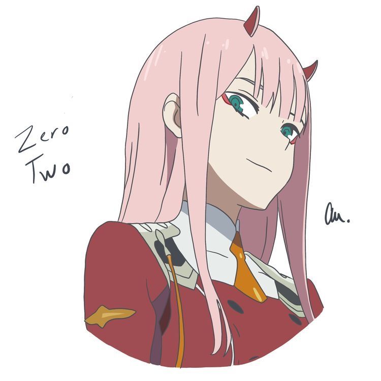 My digital drawing of Zero Two. Cute easy drawings, Darling in the