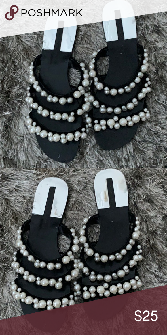Zara Pearl Sandals Pearl Sandals Pearl Shoes Zara Fashion