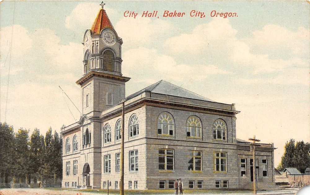 Baker Tower Apartments Baker City Or A35/ Baker City Oregon Or Postcard c1910 City Hall