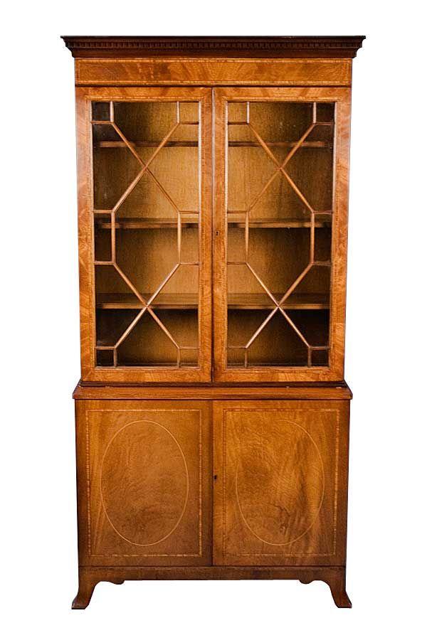English Antique Style Mahogany Glass Door Bookcase English English Antique Style Mahogany Glass Door Bookcase | English Classics of Atlanta - English Antique Style Mahogany Glass Door Bookcase English