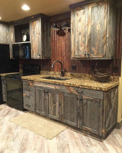 Barn Wood Cabinets Make This Kitchen Really A Unique Kind Of Rustic Barn Wood Cabinets Make This Kitchen Really A Unique Kind Of Rustic