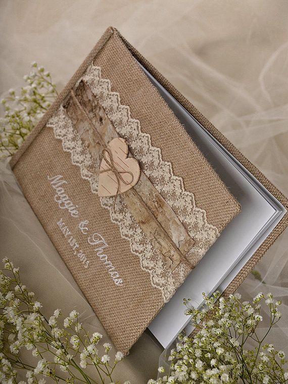 Burlap Natural Birch Bark Wedding Guest Book Rustic Guestbook Burlap Natural Birch Bark Wedding Guest Book Rustic Guestbook