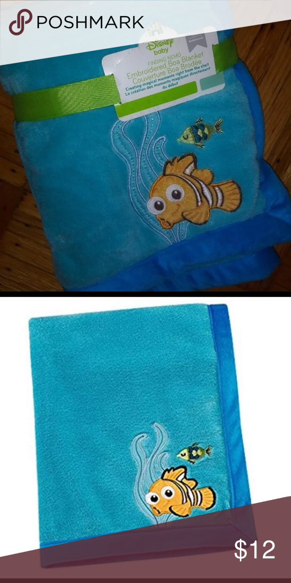 Disney Baby Boy Finding Nemo Applique Plush Baby Blanket