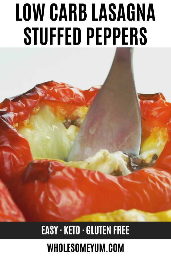 Low Carb Lasagna Stuffed Peppers Recipe (Gluten-Free) - 7 Ingredients
