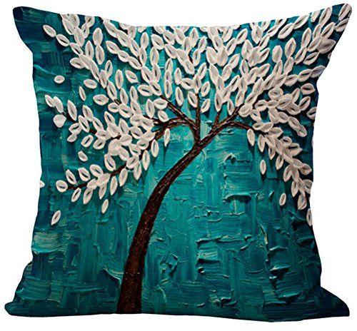 18/" Tree Pillow Cover Case Waist Cushion Soft Sofa Home Car Decor Throw Paint