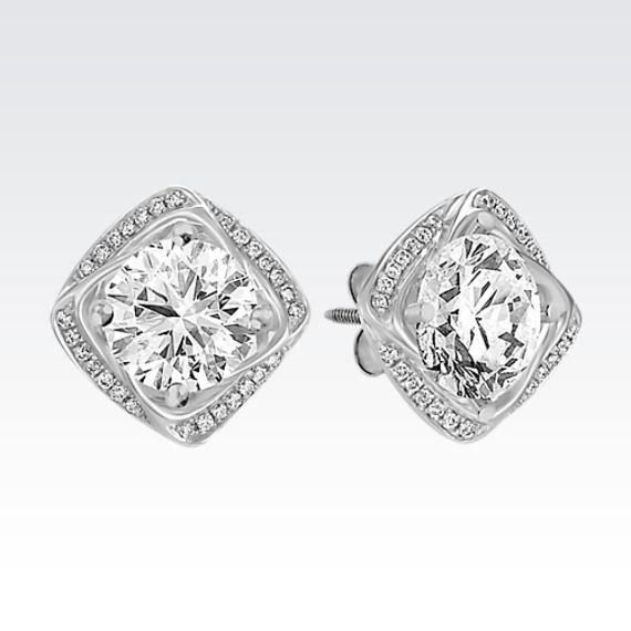 Square Round Diamond Earring Jackets In 2018 Jewellery Pinterest Add Pizzazz To Your Solitaire Earrings With These Square Shaped Earring Jackets Fifty Six Round Diamonds At Roximately 15 Carat Total Weight