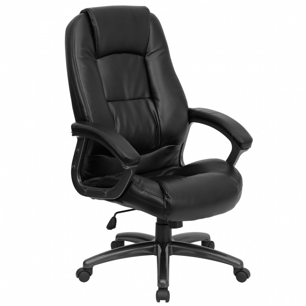 waterfall seat eco friendly high back black leather executive office