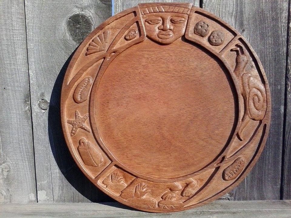 Opon Ifa African Mahogany Wood 14 Diameter Hand Carved Opon Ifa African Mahogany Wood 14