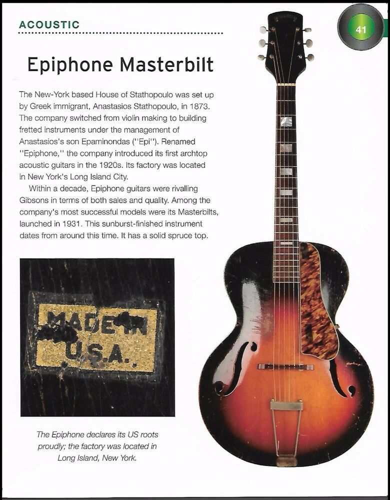 D Angelico New York The Gramercy Acoustic Guitar 2016 Ad 8 X 11 Advertisement Dangelico In 2021 Epiphone Acoustic Guitar Acoustic Guitar Guitar Books