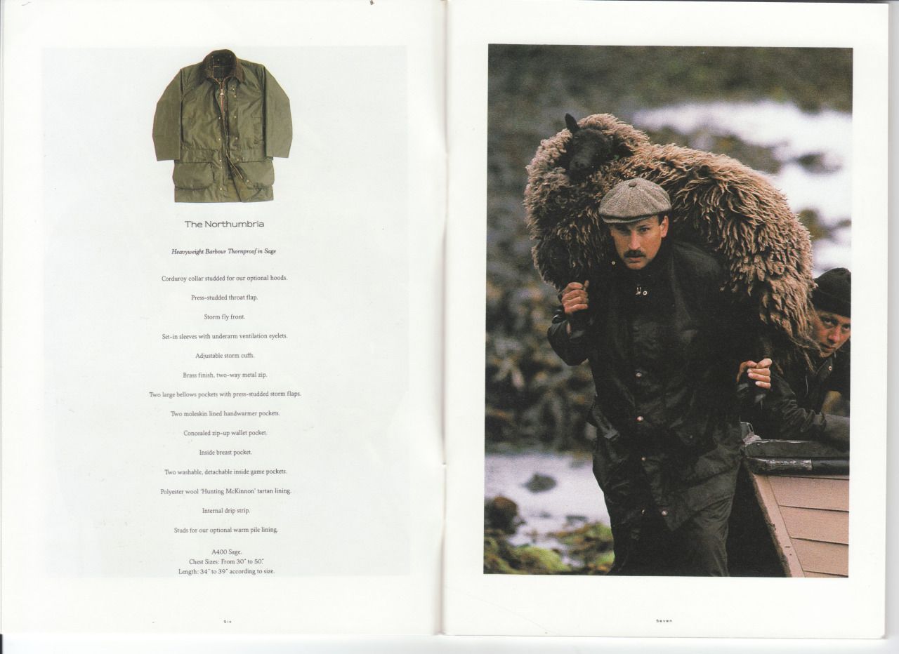 thornproof: “ Barbour 1990 catalog 2nd edition. The Northumbria. Winter wear. ” I have this jacket. I've not used it to car… | Barbour, Barbour jacket, Waxed cotton