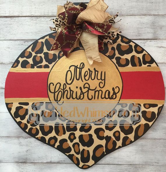 Christmas Door Hanger: Leopard Print Ornament By SparkledWhimsy Christmas Door Hanger: Leopard Print Ornament by SparkledWhimsy - Christmas Door Hanger: Leopard Print Ornament By SparkledWhimsy
