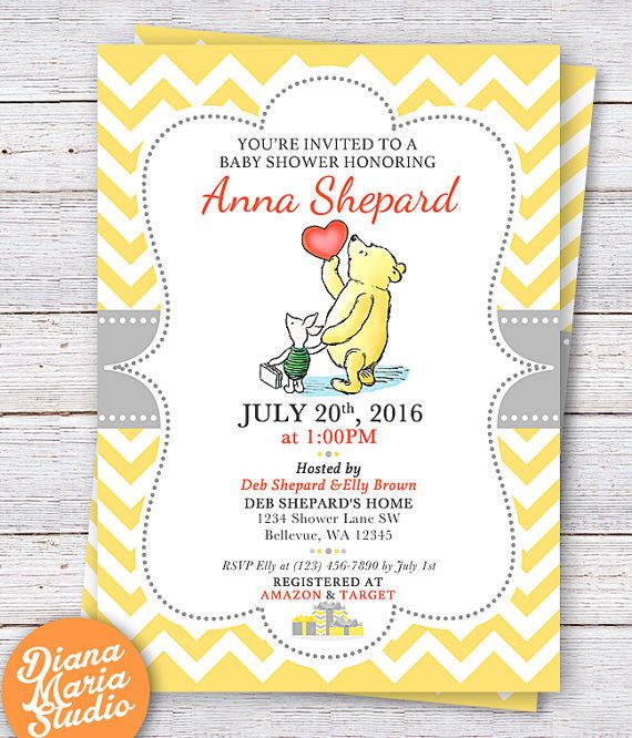 Winnie the Pooh Child Shower Invitation - Clic Winnie the photo relating to Printable Winnie the Pooh Baby Shower Invitations known as Winnie the Pooh Boy or girl Shower Invitation - Clic Winnie the