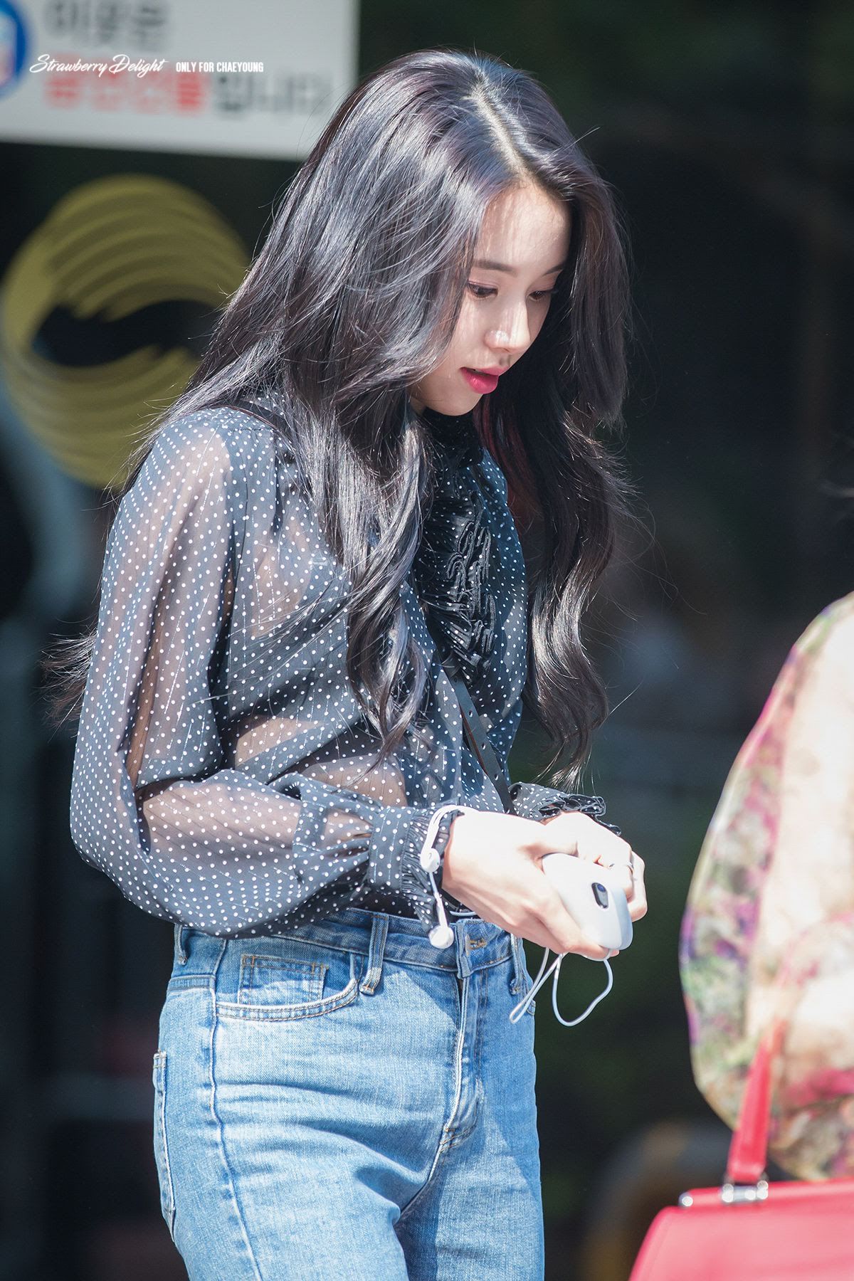 Twice Chaeyoung Spotted Wearing A See Through Shirt Koreaboo In 2021 Kpop Girls Kpop Fashion Nayeon