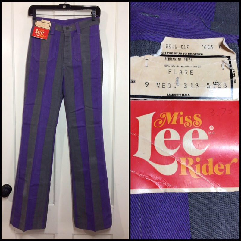 Genuine 1960s Lee Striped Bellbottoms New Old Stock With Original Store Tags Flare Jeans DEADSTOCK Bell Bottom Pants
