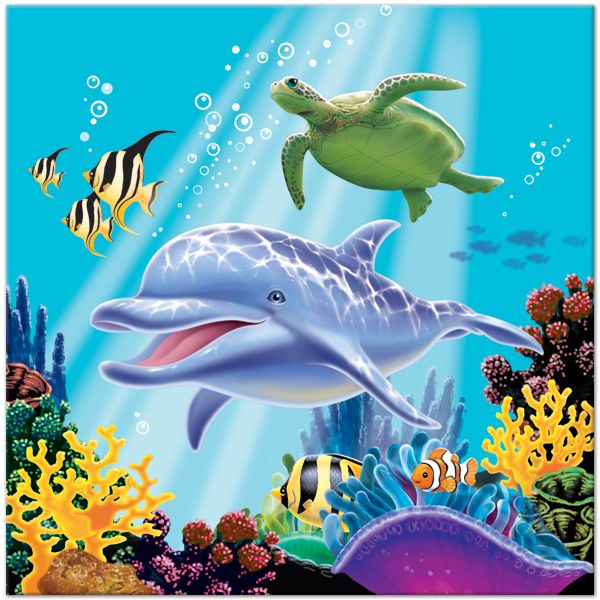 Dolphin Friends 6.5in Lunch Napkins 16ct | sea animal ...