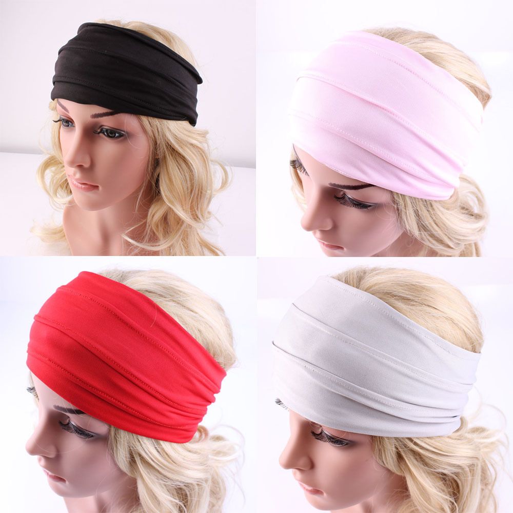 Damen Stirnband Hairband Yoga Elastic Hair Band Headwrap Turban Haarschmuck