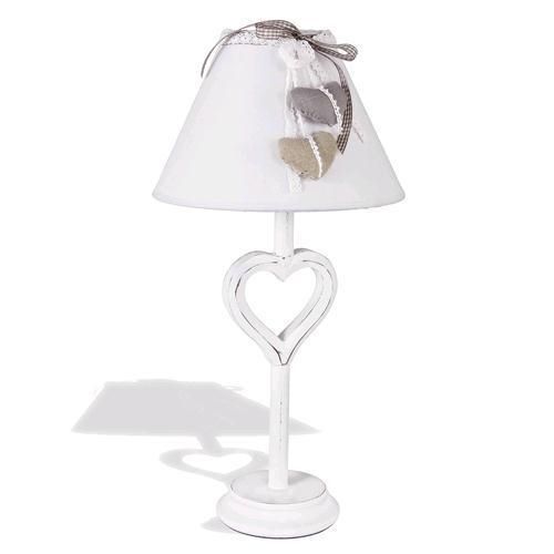 Lampada da tavolo romantica con paralume e cuori arredo Lampada da tavolo romantica con paralume e cuori arredo