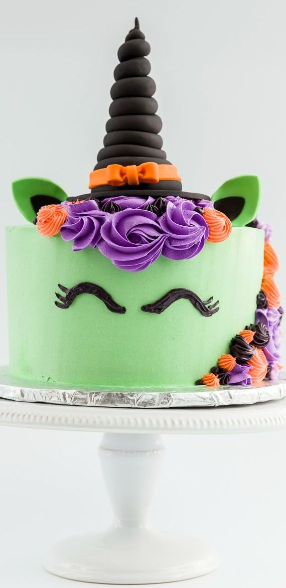 Download Halloween Witch Unicorn Cake | Halloween birthday cakes ...