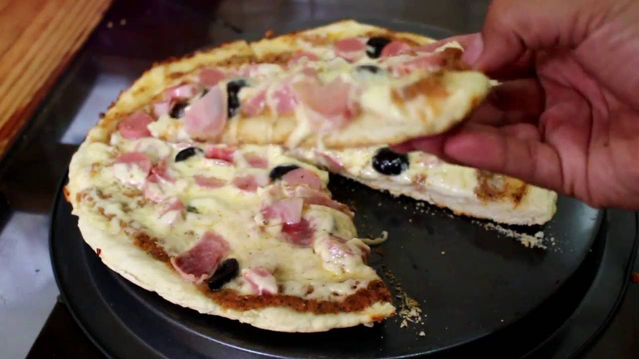 PIZZA DE SARTEN SIN HORNO Y SIN LEVADURA Pizza en sarten, Masa de