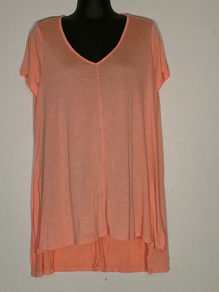 Decree ... Orange Sleeve Shirt Flowing Peach Short Womens Decree Shirt ... Short Peach Flowing Sleeve Orange Womens