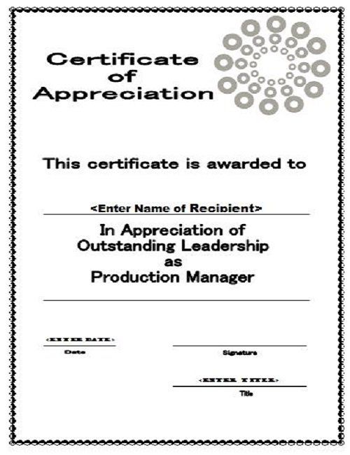 certificate of appreciation 11 certs certificate of sample of appreciation certificates