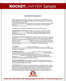 Non Compete Agreement Form Clause With Sample Non Compete Agreement Form Clause With Sample
