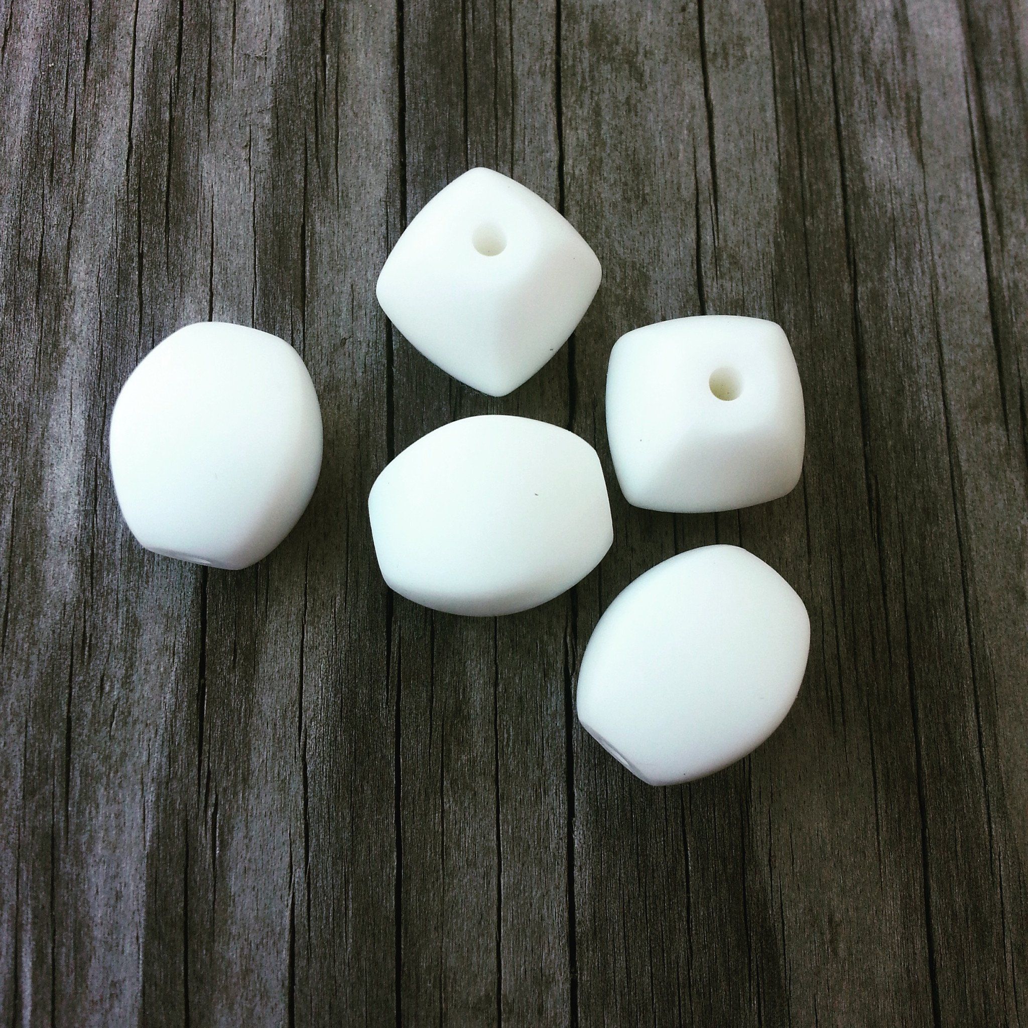 14mm hexagon silicone beads for jewellery and craft projects Warm Marble Grey