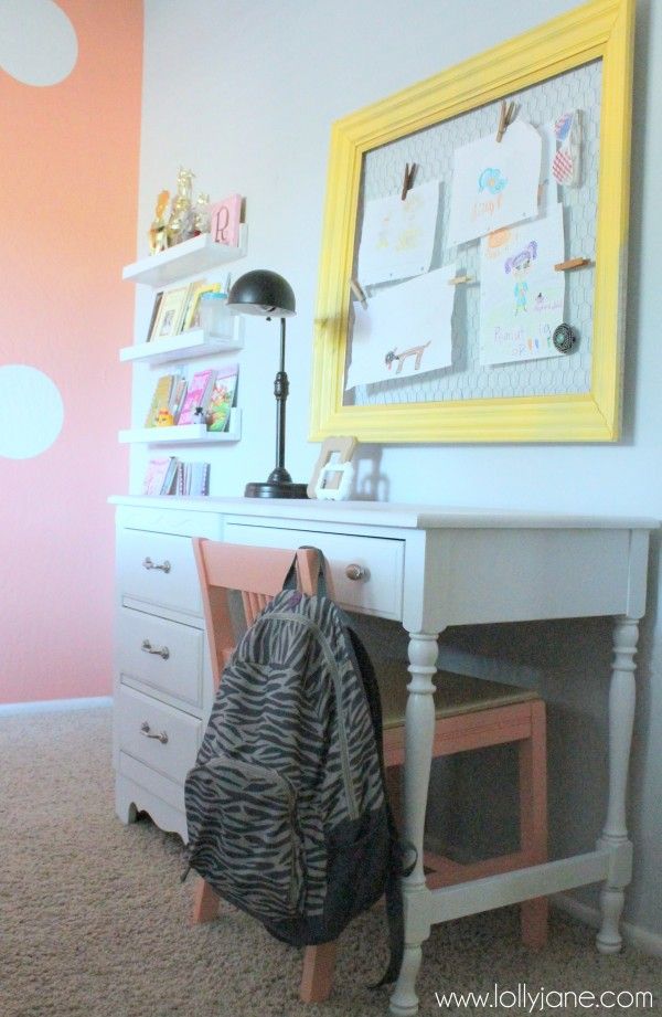 coral tween girl bedroom