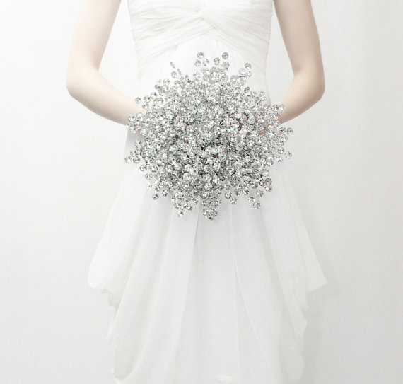 Luxe Mirrored Bridal Bouquet Silver Wedding Bouquet Fabulous
