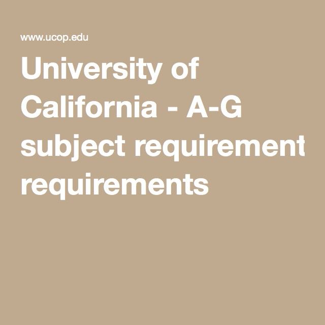 University of california a-g requirements