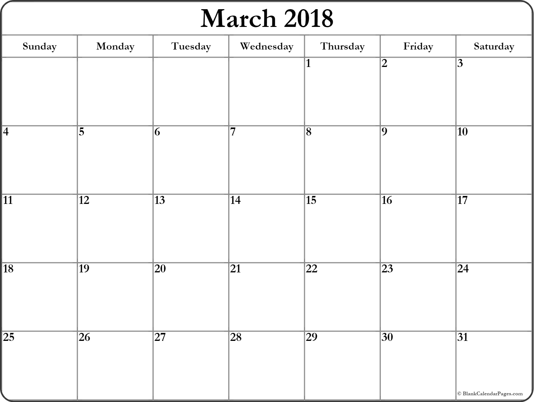 march calendar 2018 printable and free blank calendar march march blank calendar