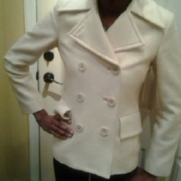 Banana Republic Classic Cream Pea Coat Peacoat Jackets Creamed Peas Banana Republic Classic Cream Pea Coat, Banana Republic Beige Pea Coat