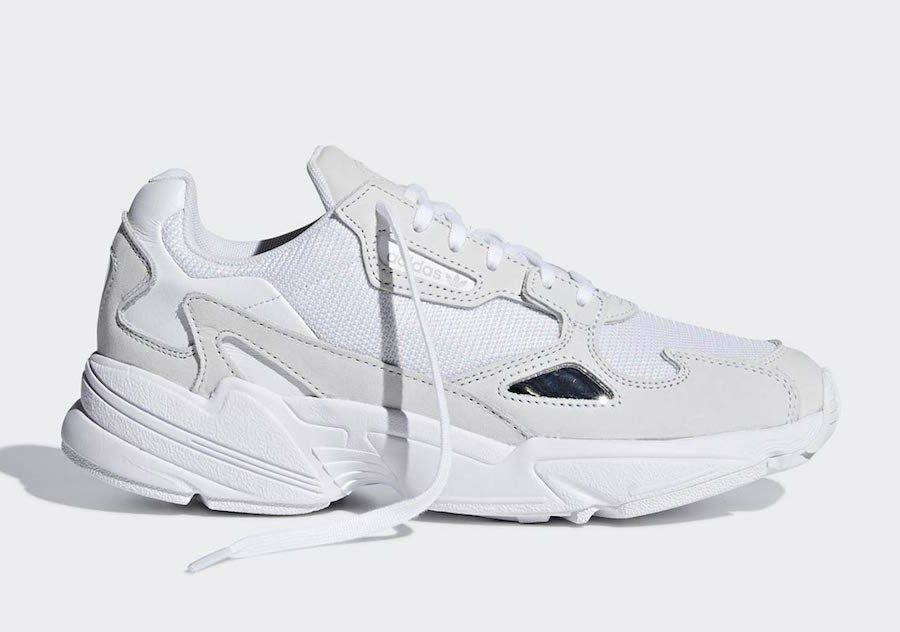 adidas originals falcon in triple white