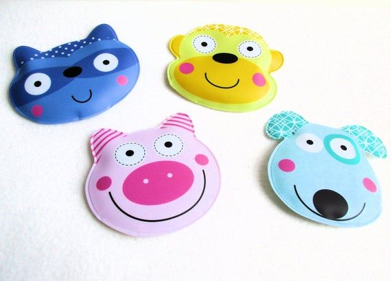 4 cool packs for small woes as dog piglet monkey and raccoon | Etsy