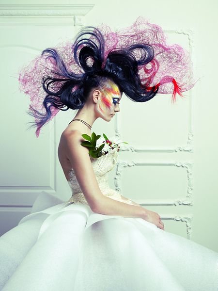 lady with avant garde hair avant garde hair artistic hair fantasy hair